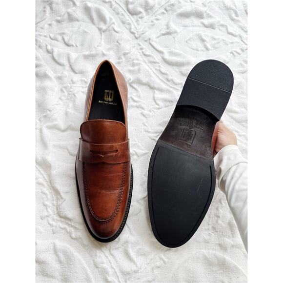 Bruno Magli Cosmo Cognac Leather Penny Loafers Size 11 main image 4